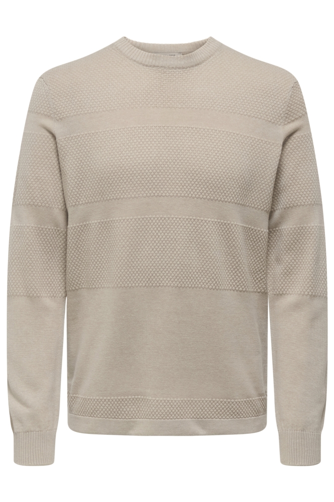 ONSMALIK REG 12 PINAPLE CREW KNIT N 22033298 SILVER LINING